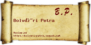 Bolvári Petra névjegykártya