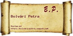 Bolvári Petra névjegykártya