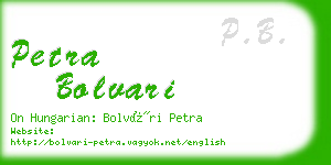 petra bolvari business card